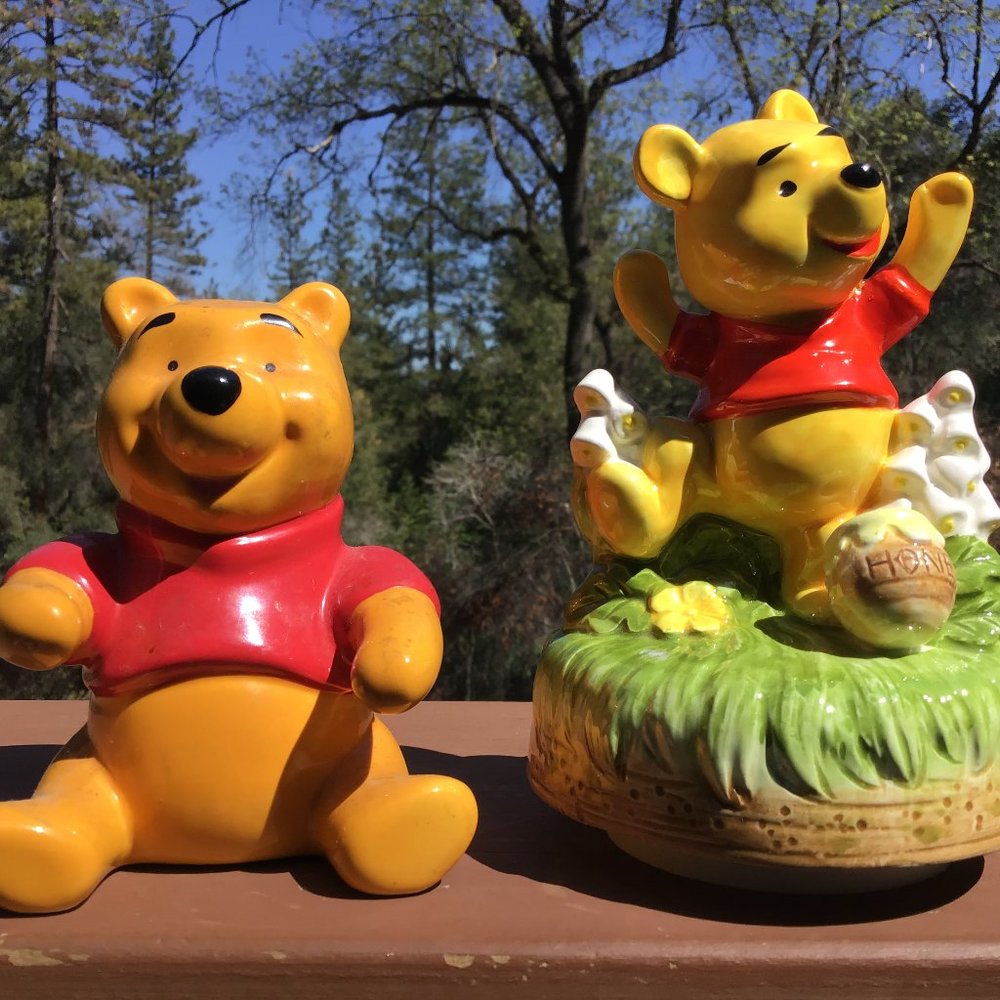 Vintage Winnie The Pooh Figurine And Music Player (Works)